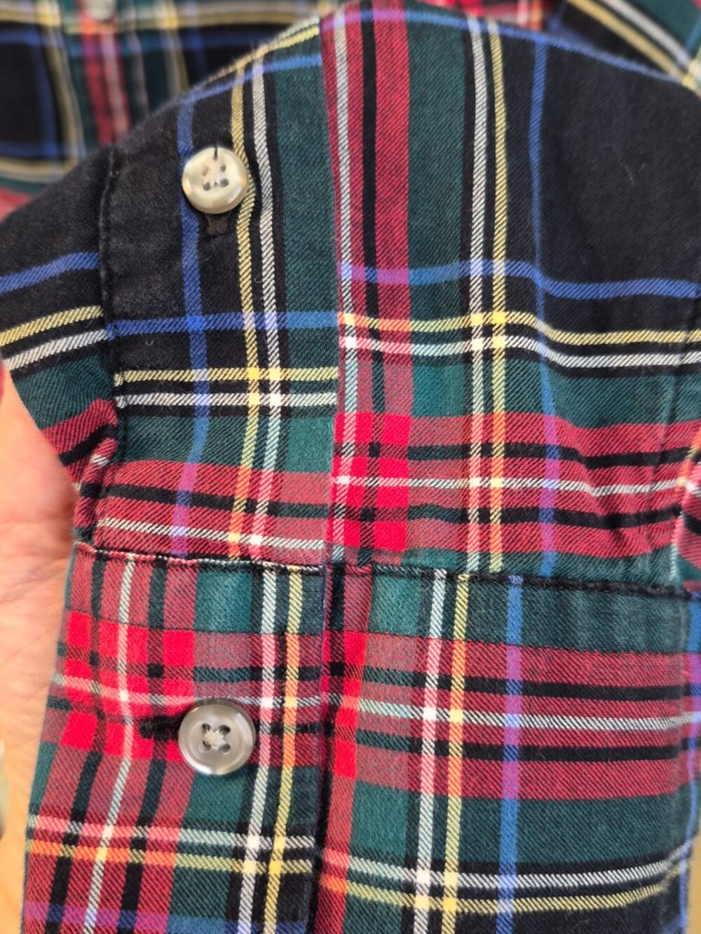 Polo Ralph Lauren Shirt Mens Medium Red Green Plaid Slim Fit Button Down - Picture 6 of 8